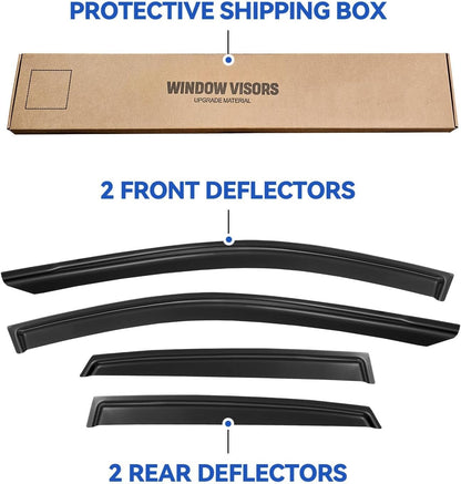 Window Visors Rain Guards for 2018-2023 Hyundai Kona, Out-Channel Window Vent Wind Deflectors Visors Shades for 18-23 Kona