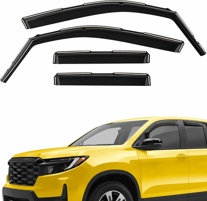 Extra Durable Window Deflectors in-Channel Window Visors Rain Guards Fit for Honda Ridgeline 2017-2025, Sun Visors, Wind Vent for Shades, Exterior Car Accessories - 4 pcs. AG0856