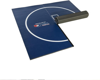 Dollamur 10’x10’x1.25” Wrestling Mat, Black, Home Workouts, Exercise, with Circles, FLEXI-Connect®