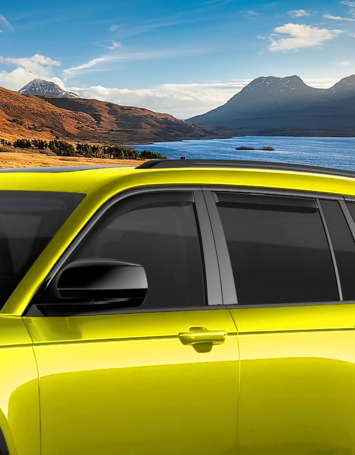 in-Channel Window Rain Guards Fit for Jeep Grand Cherokee 2-Row 2022 2023 2024 2025 (Not for L,Not for 3-Row) Extra Durable Window Deflectors Vent Visors Shades Visors Rain Guards -4 pcs