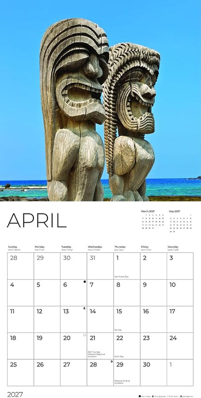 Hawaii 2027 Wall Calendar, 12 x 24 Hanging Pacific Waters Press