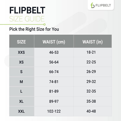 FlipBelt Zipper Running Belt, Waist Pack for Fitness and Running, US Company