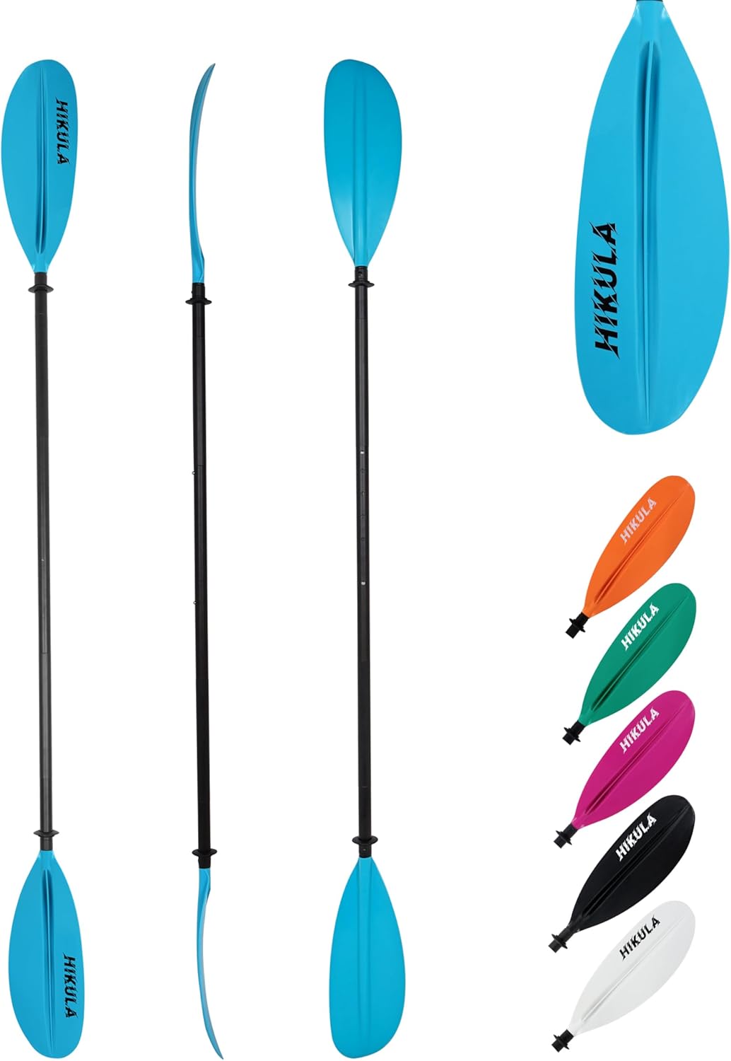 Kayak Paddle Aluminum Shaft Paddle with Nylon Blades, Floating Adjustable Kayaking Oars, 3 Piece, 220-240cm/86-94 Inches,Black/Rose/Teal/Black/Orange/Grey