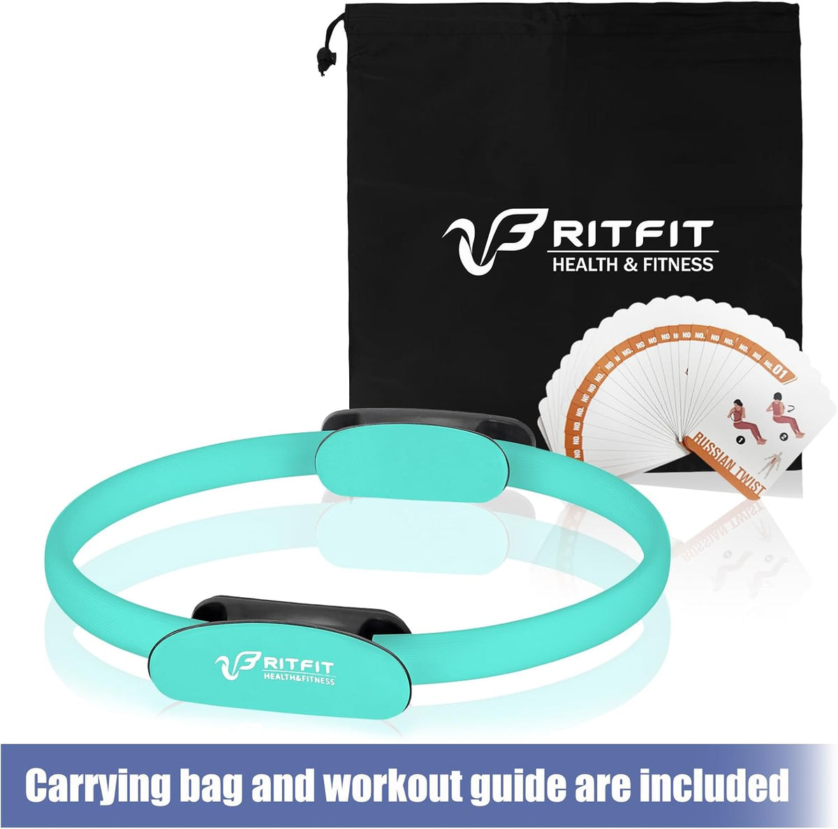 RitFit Pilates Ring Circle - 14 Inch Magic Fitness Circle for Toning Inner & Outer Thighs, Bonus Workout Guide Included