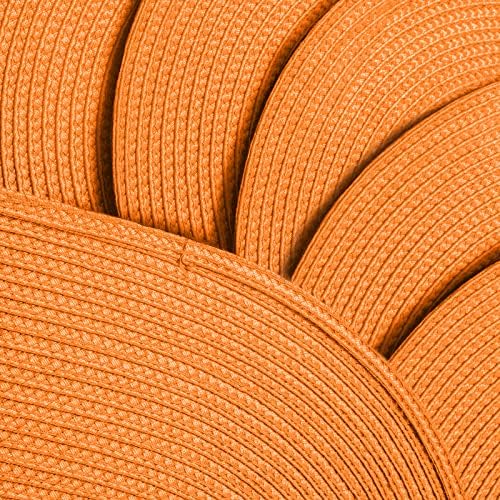 AHHFSMEI Placemats Set of 4 for Dining Table Washable Woven Non-Slip 18x12 inches Placemat Heat-Resistant Durable Table Mats for Dining Table Easy to Clean (Oval Orange, 4)