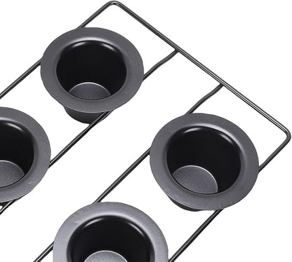 FOSA 6 Cup Popover Pan, Deep Non Stick Carbon Steel Bakeware with Even Heating for Baking Popovers Muffins Puddings and Easy Cleanup