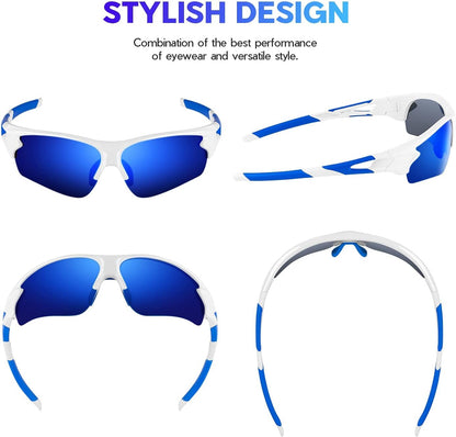 BEACOOL Polarized Sports Sunglasses for Men Women Youth Baseball Fishing Cycling Running Golf Motorcycle Tac Glasses UV400