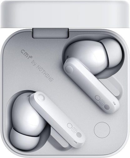 CMF Buds Pro 2 Wireless Earbuds, Hi-Res Audio with LDAC, 50 dB Hybrid Noise Cancelling Earbuds, Ultra Bass Technology, Bluetooth 5.3, 43H Play Time with Charging Case, 6 HD Mics Headphones, Light Grey