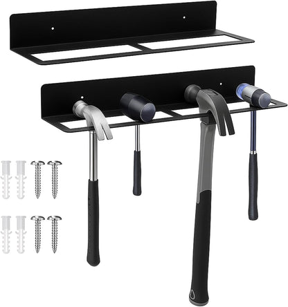 2 Pcs Metal Wall Mounted Hammer Rack Hand Tools Storage Screwdriver Organizer for Garage Workshop