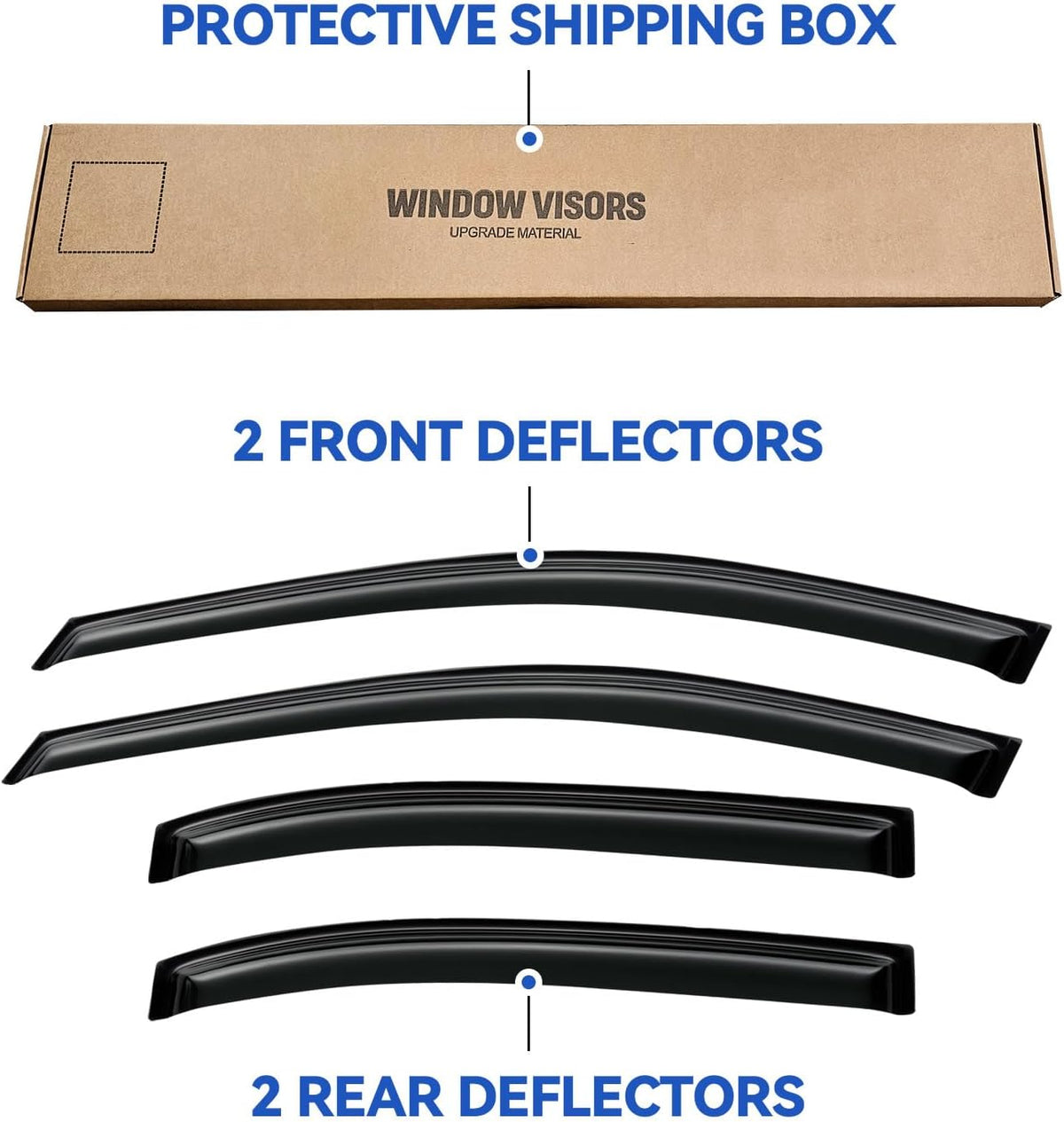 Window Visors Rain Guards Shield for 2006-2010 Hyundai Sonata, Out-Channel Window Vent Wind Deflectors Visors Shades for 06-10 Sonata