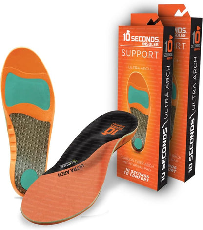 3810 Ultra Arch Support –Foam Cushion Insoles for Men & Women w/Metatarsal Pad, Plantar Fasciitis Relief, Morton's Neuroma Metatarsalgia Orthotics, Heavy Impact Shoe Insert (M 10, W 12) 2-Pack