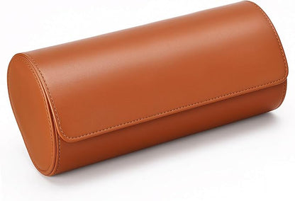 Homde Travel Watch Box Leather: Traveling Case for Men - Luxury Watch Roll for Wristwatch on the Go (brown, L)