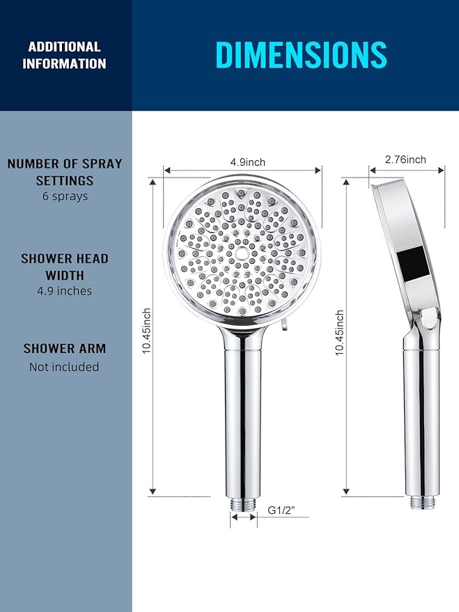 Cobbe Filtered Shower Head with Handheld - Filters Over 99% Of Chlorine - 2.0 Carbon Shower Head Filter System - Water Softener Filters Beads for Hard Water - Reduces Dry Itchy Skin, Chrome