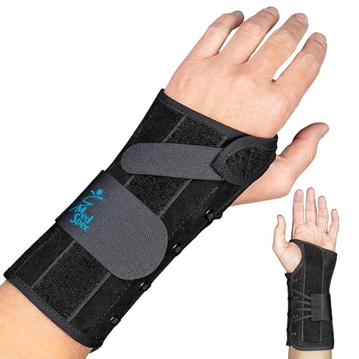 Med Spec 8" Wrist Lacer Support Brace Carpal Tunnel Left Hand XX-Small | Adjustable Lace-Up Design Delivers Breathable Secure Fit With Customizable Compression for Lasting Comfort & Support. 223929
