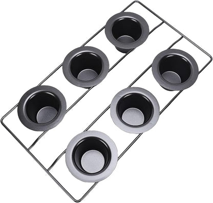 Bewinner 6 Cup Non Stick Popover Pan | Carbon Steel Bakeware for Muffins, Cupcakes & Pudding, Easy, Dishwasher Safe
