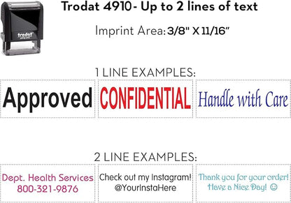 Trodat 4910 Return Address Stamp - Custom Text Stamp - Choose from Many Fonts & Colors!