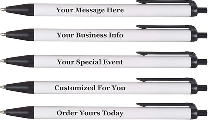 RevMark Personalized Ballpoint Pen, Custom Printed Name, Business or Event Information, Timeless Advertising, USA Made Pens, Promotional Marketing, Smooth Black Ink, Bulk Pack (Black,100 Ct.)