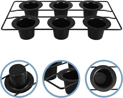 Cup Nonstick Muffin and Cupcake Baking Pan Deep Cup Popover Tin for Heavy-duty Carbon Steel with Elegant Black Finish for Home Kitchens and Events