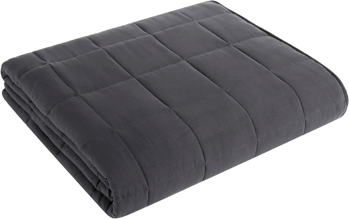 Weighted Blanket King Size (Dark Grey,80''x87'' - 25 lbs) Cooling Breathable Heavy Blanket Microfiber Material with Glass Beads Big Blanket for Adult All-Season Summer Fall Winter Soft Thick Blanket