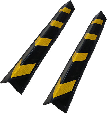 27" Rubber Garage Wall Protector Corner Guard for Parking Lot Warehouse Edge, 6 Packs