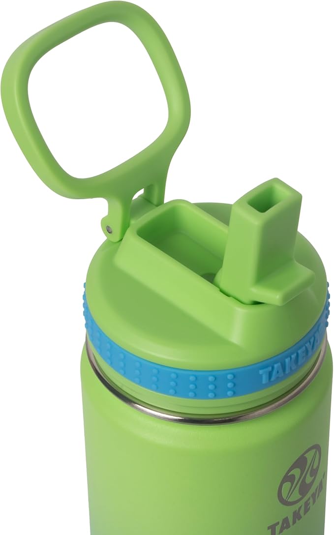 Takeya Actives Water Bottle with Straw Lid - Durable & Easy-Care Water Bottle with Stainless Steel Insulation - BPA-Free Lid with Carry Handle & Straw - Dishwasher-Safe - 18 oz, Ombre Excitement
