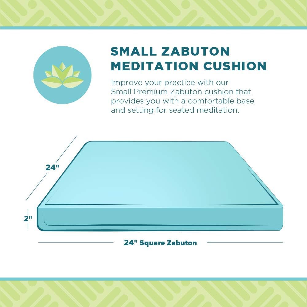 Bean Products Meditation Cushion - Zabuton Meditation Pillows for Sitting on Floor, Yoga Cushion, Cotton Yoga Pillow, Zen Kneeling Prayer Pad- Made in USA - Standard 24x24x2, Black