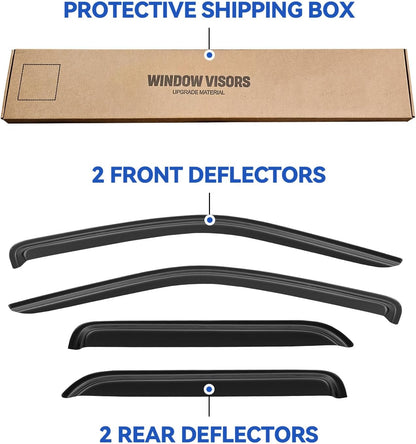 Window Visors Rain Guards Shield for 2001-2012 Ford Escape, Out-Channel Window Vent Wind Deflectors Visors Shades for 2005-2012 Ford Escape Hybrid, 2008-2012 Mazda Tribute, 2005-2011 Mercury Mainer