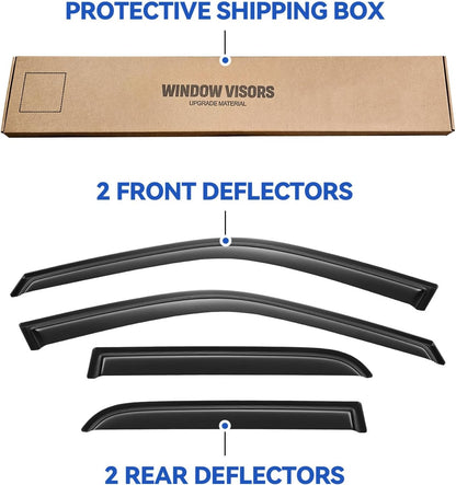 Window Visors Rain Guards for 2002 2003 2004 2005 2006 Honda CRV, Out-Channel Window Vent Wind Deflectors Visors Shades for 02 03 04 05 06 CR-V