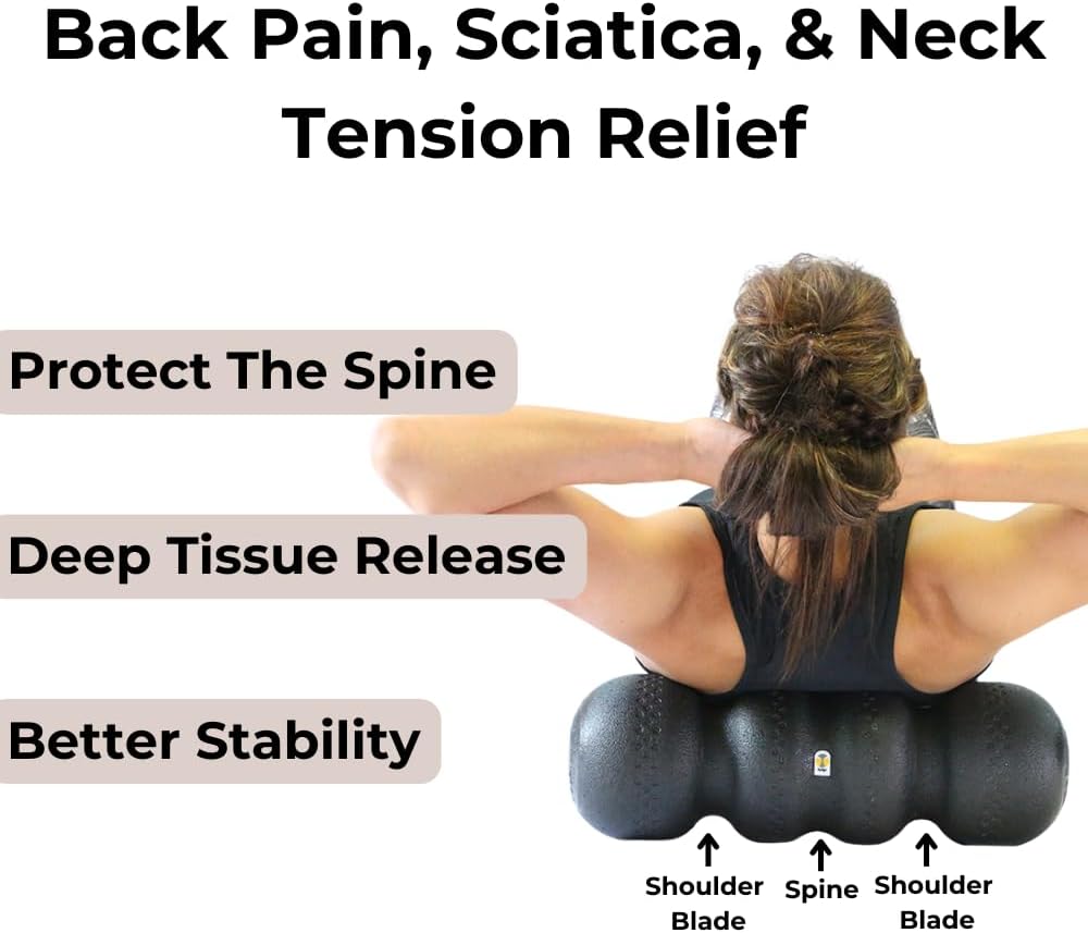 Rollga - The Better Foam Roller for Physical Therapy. Deep Tissue Massage Roller for Muscle Recovery, Back Pain Relief & Flexibility. Yoga & Pilates Exercise Roller. Beginner & Athlete Approved.