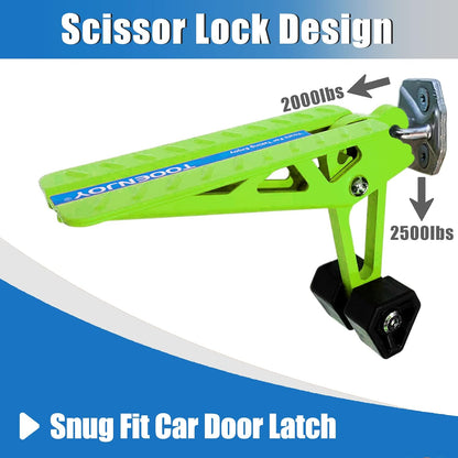 TOOENJOY Universal Fit Car Door Step, Foldable Roof Rack Door Step Up on Door Latch, Both Feet Stand Pedal Ladder, Easy Access to Rooftop for Most Car, SUV, Truck, Max Load 400 lbs(Green