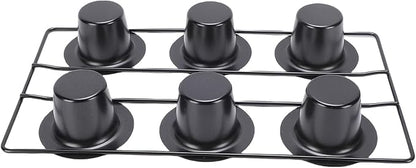 Bewinner 6 Cup Non Stick Popover Pan | Carbon Steel Bakeware for Muffins, Cupcakes & Pudding, Easy, Dishwasher Safe
