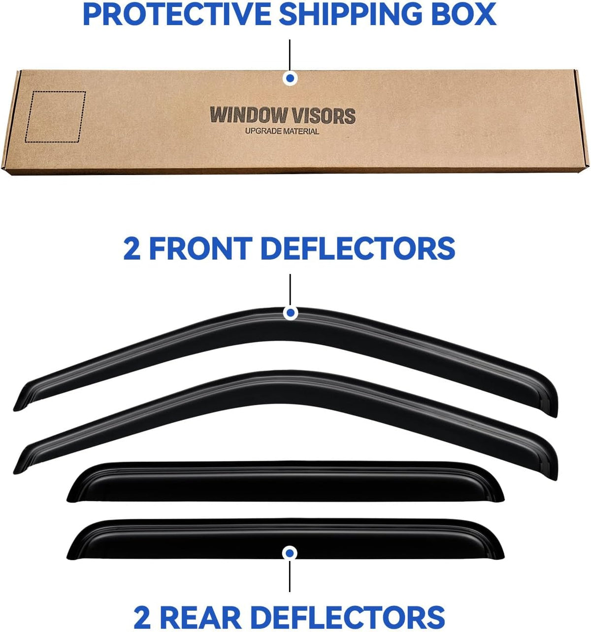 Window Visors Rain Guards for 2000 2001 2002 2003 2004 2005 Ford Excursion, Out-Channel Window Vent Wind Deflectors Visors Shades for 00 01 02 03 04 05 Ford Excursion