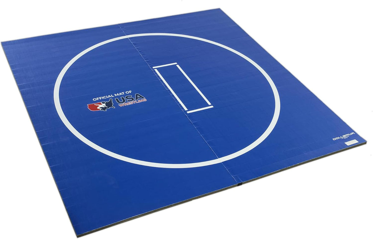 Dollamur 10’x10’x1.25” Wrestling Mat, Black, Home Workouts, Exercise, with Circles, FLEXI-Connect®