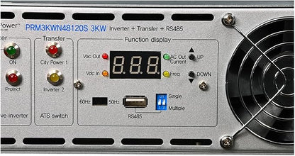 AIMS 3000W NEG. 48V Rack Mount Inverter to 120 Volt AC – 1U (-48V)