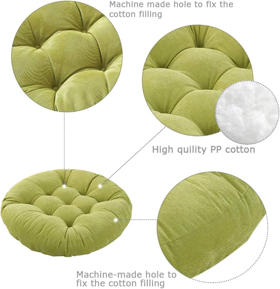 Tiita Round Cushion 22"x22" Floor Seat Pillows Meditation Pillow for Seating on Floor Windows Pad for Yoga Living Room Sofa Balcony Indoor Outdoor, Green