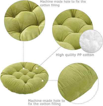 Tiita Round Cushion 22"x22" Floor Seat Pillows Meditation Pillow for Seating on Floor Windows Pad for Yoga Living Room Sofa Balcony Indoor Outdoor, Green