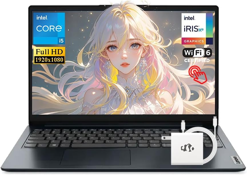 Lenovo IdeaPad 15.6" FHD Touchscreen i5 Laptop, 16GB RAM 512GB SSD Intel 10-Core i5-1335U(Beat Ryzen 7 7730U), Intel Iris Xe Graphics, Privacy Camera, Wi-Fi 6, Win11, for Business and Student-Home