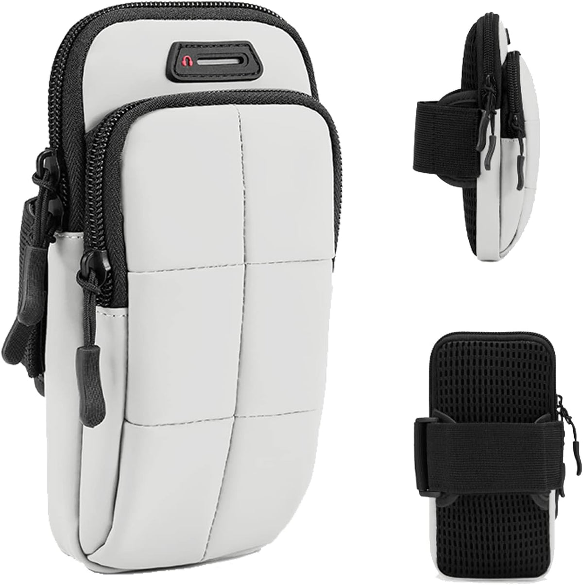 Phone Holder, Arm Bands for Workout, Use for Running, Walking, Hiking & Biking (Grayish White)