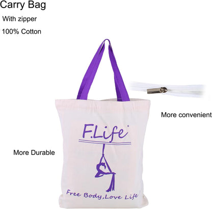 F.Life Aerial Yoga Hammock kit- Yoga Swing Multicolor 5 yards-Flying Yoga Include Daisy Chain,Carabiner and Pose Guide