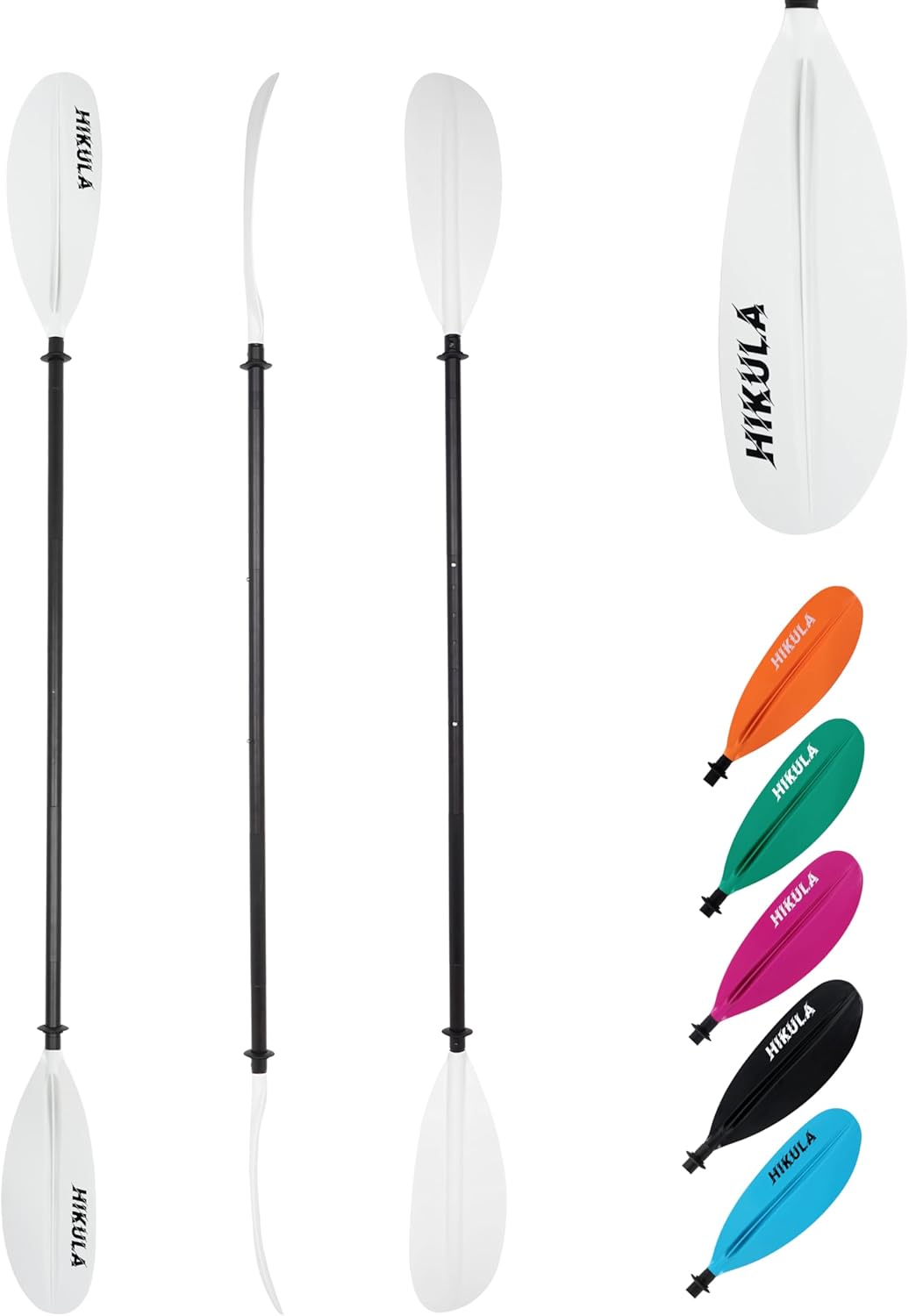 Kayak Paddle Aluminum Shaft Paddle with Nylon Blades, Floating Adjustable Kayaking Oars, 3 Piece, 220-240cm/86-94 Inches,Black/Rose/Teal/Black/Orange/Grey
