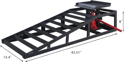 Hydraulic Car Ramps 11000lbs Low Profile Car Lift Service Ramps Truck Trailer Garage,Height Vehicle 2-PCS Black