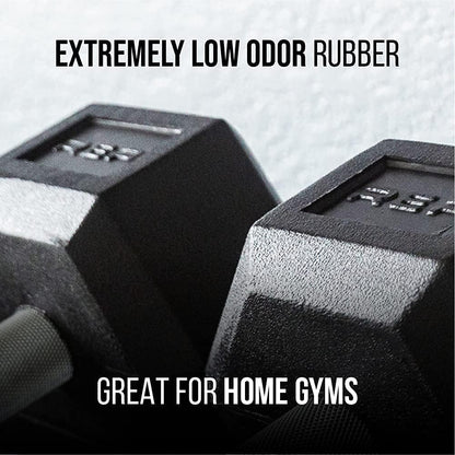 REP Fitness Rubber Hex Dumbbell Set, Adjustable Weight Pairs, Home Gym Equipment, Strength Training For Men Women, Black Coated Grips, Workout Rack Storage Optional, Heavy Lb Free Weights