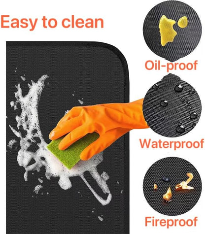 65 x 36 inch Under Grill Mats for Outdoor Grill, Double-Sided Fireproof Grill Pad, Waterproof Oil-Proof Grill Floor Pads Fire Pit Mat, Grill Pads for Outdoor Grill Cooking