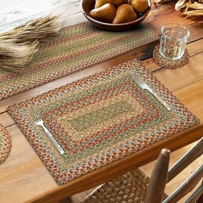 Homespice Azalea Jute Braided Placemats, Rect 13x19 Set of 4