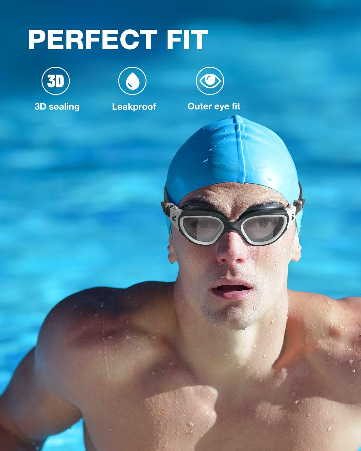 ZIONOR Swim Goggles, G1 SE Swimming Goggles Anti-fog for Adult Men Women
