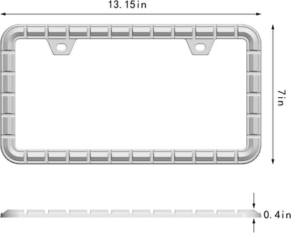 3D Chrome License Plate Frames, Pure Zinc Alloy Metal (Chain Pattern)