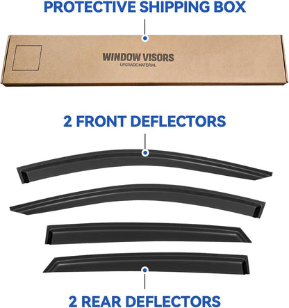 Window Visors Rain Guards for 2018-2023 Honda Accord, Out-Channel Window Vent Wind Deflectors Visors Shades for 18-23 Accord 19 20 21 22