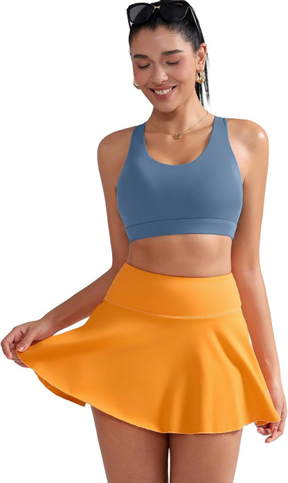 RUNNING GIRL Sports Bra for Women, Criss-Cross Back Padded Strappy Sports Bras Medium Support Yoga Bra with Removable Cups