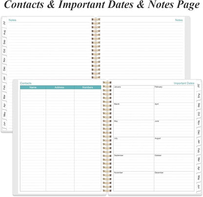 Daily Planner 2026-2027 Full Page Per Day- 2026-2027 Daily & Monthly Planner from July 2026 to June 2027, Day Planner 2026-27 with 12 Months Tabs, 8.5" x 11", Black Flowers