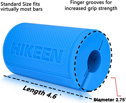 Hikeen Thick Bar Dumbbell Grips,Non Slip Hard Rubber Barbell Grips,Grips for Weight Lifting, Muscle Building-1.77", 2", 2.25" & 2.75" Outer Diameter